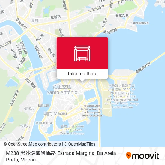 M238 黑沙環海邊馬路 Estrada Marginal Da Areia Preta地圖
