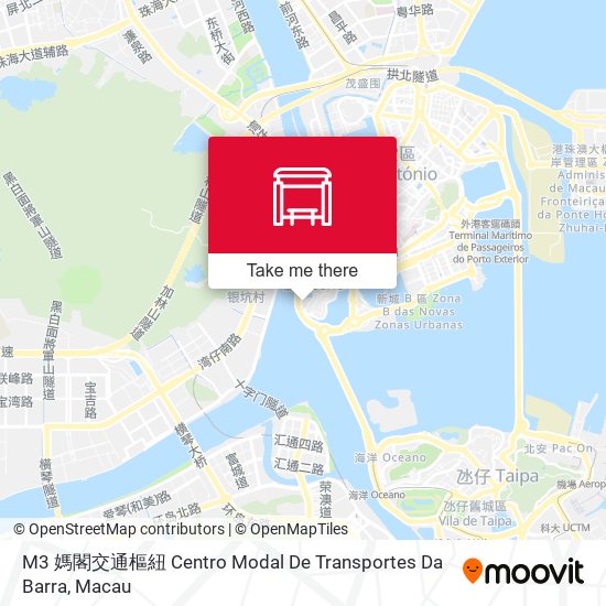 M3 媽閣交通樞紐 Centro Modal De Transportes Da Barra map