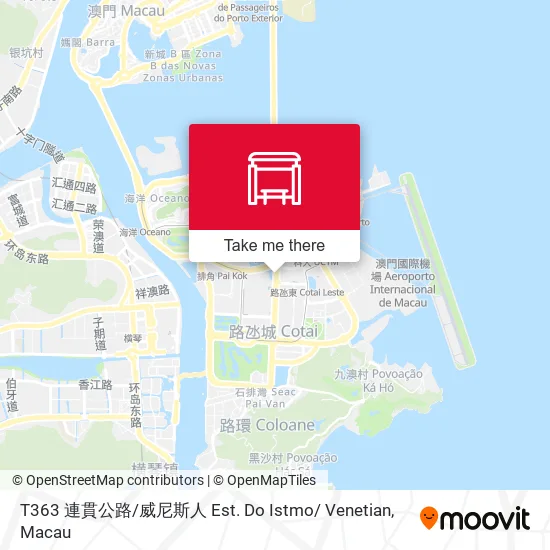 T363 連貫公路 / 威尼斯人 Est. Do Istmo/ Venetian map