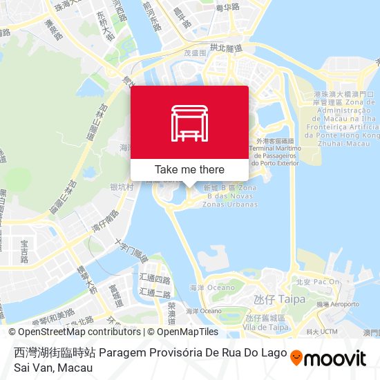 西灣湖街臨時站 Paragem Provisória De Rua Do Lago Sai Van map