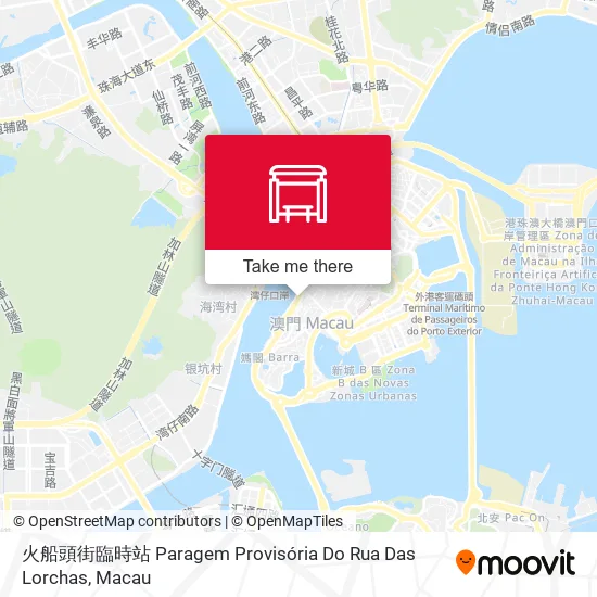 火船頭街臨時站 Paragem Provisória Do Rua Das Lorchas map