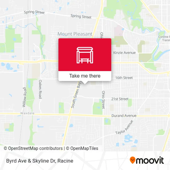 Byrd Ave & Skyline Dr map