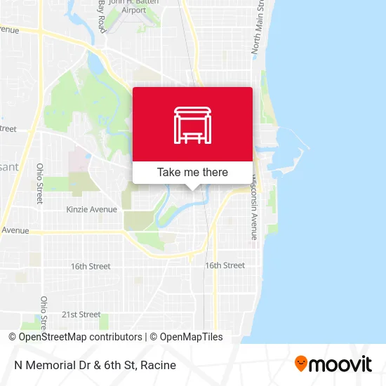 N Memorial Dr & 6th St map