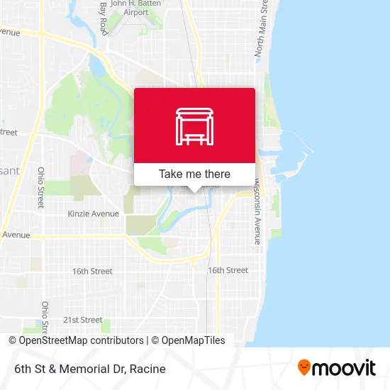 6th St & Memorial Dr map