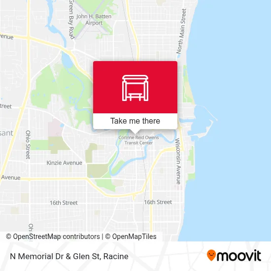 N Memorial Dr & Glen St map