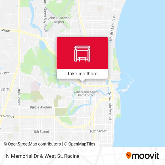 N Memorial Dr & West St map