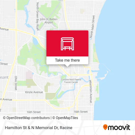 Hamilton St & N Memorial Dr map