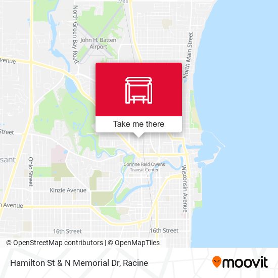 Hamilton St & N Memorial Dr map