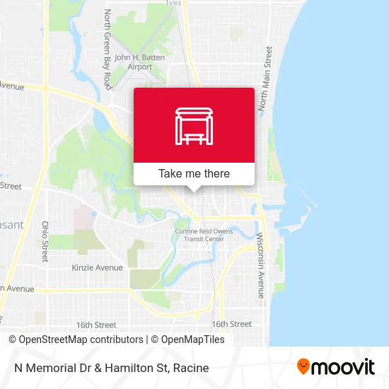 N Memorial Dr & Hamilton St map