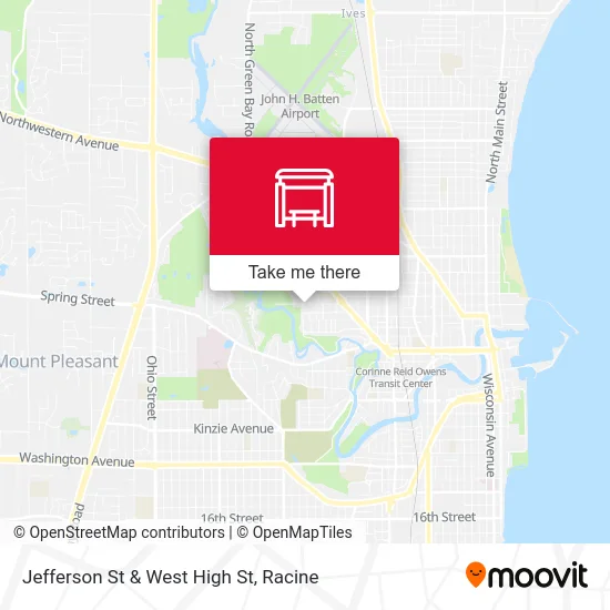 Jefferson St & West High St map