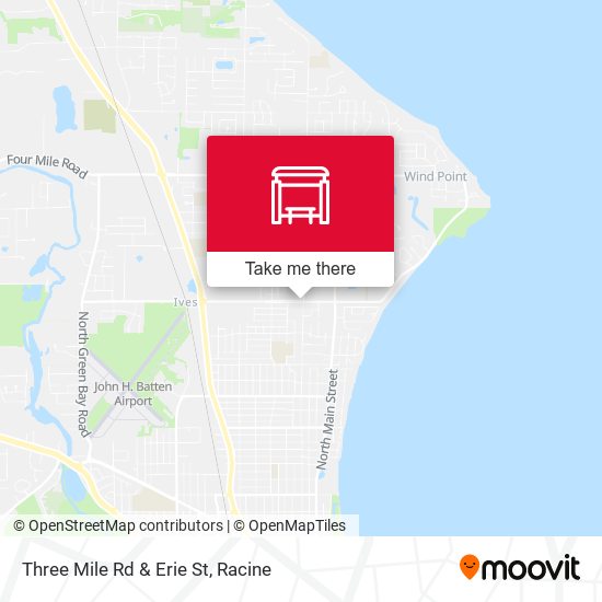 Three Mile Rd & Erie St map