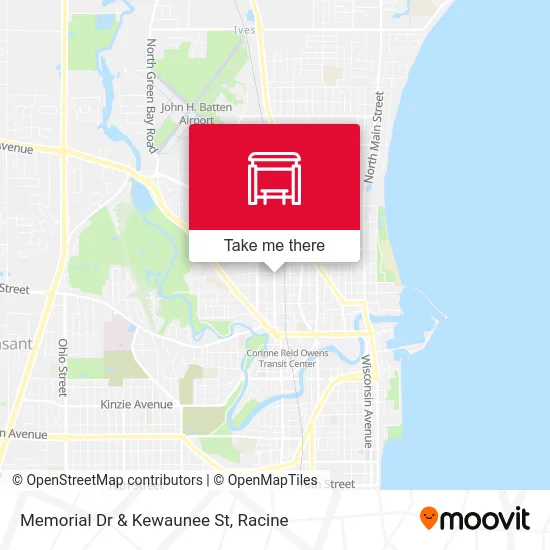 Memorial Dr & Kewaunee St map