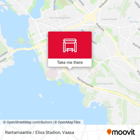 How to get to Rantamaantie / Elisa Stadion; Strandlandsvägen / Elisa Stadion  in Vaasa by Bus?