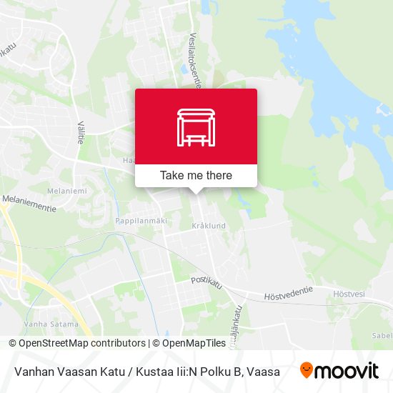Vanhan Vaasan Katu / Kustaa Iii:N Polku B map