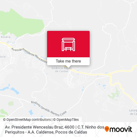 Mapa Av. Presidente Wenceslau Braz, 4600 | C.T. Ninho dos Periquitos - A.A. Caldense