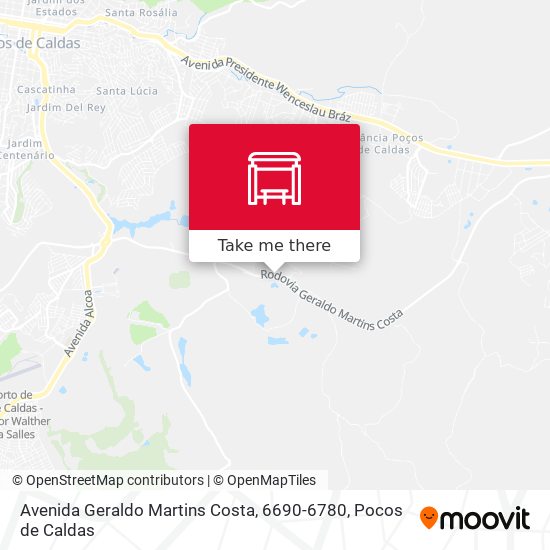 Mapa Avenida Geraldo Martins Costa, 6690-6780