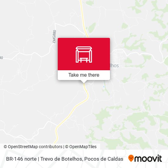 Mapa BR-146 norte | Trevo de Botelhos