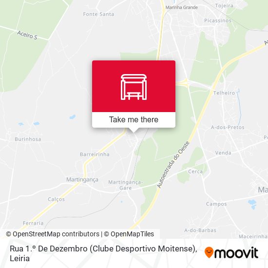 Rua 1.º De Dezembro (Clube Desportivo Moitense) map