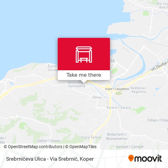 Srebrničeva Ulica - Via Srebrnič map