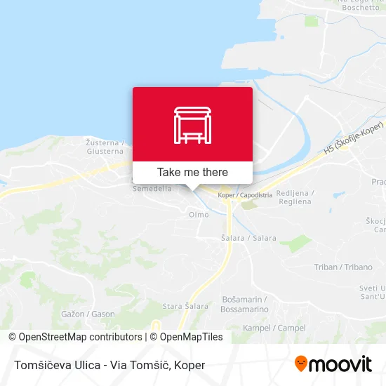 Tomšičeva Ulica - Via Tomšič map