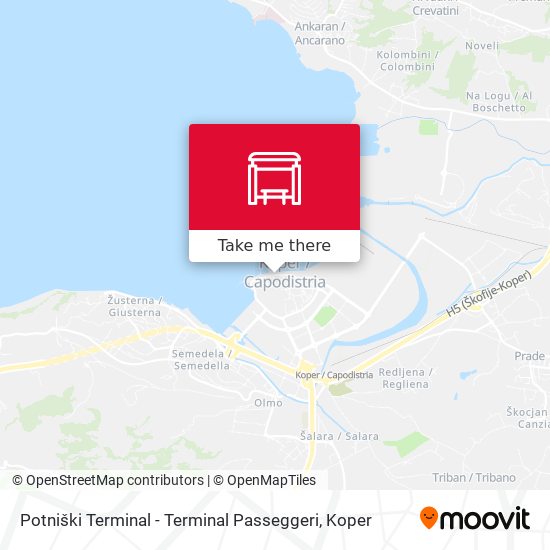 Potniški Terminal - Terminal Passeggeri map