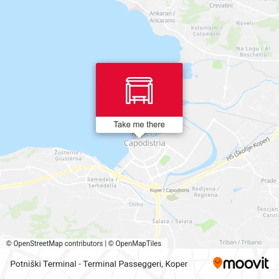 Potniški Terminal - Terminal Passeggeri map