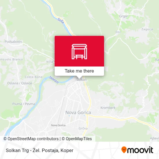Solkan Trg - Žel. Postaja map