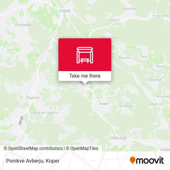 Ponikve Avberju map