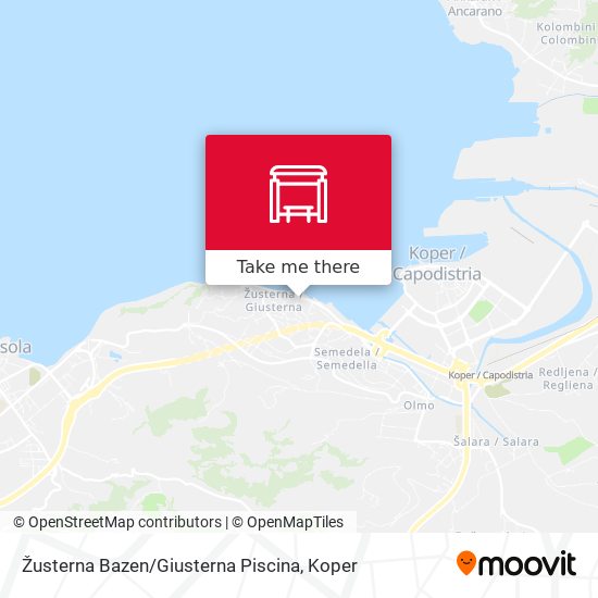 Žusterna Bazen / Giusterna Piscina map