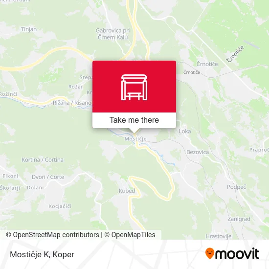 Mostičje K map
