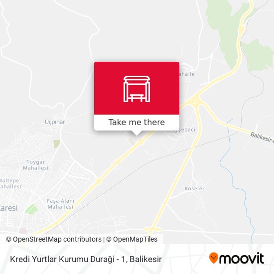 Kredi Yurtlar Kurumu Duraği - 1 map