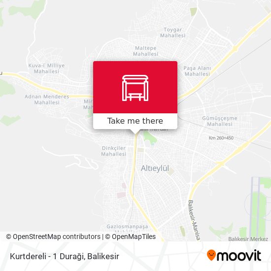 Kurtdereli - 1 Duraği map