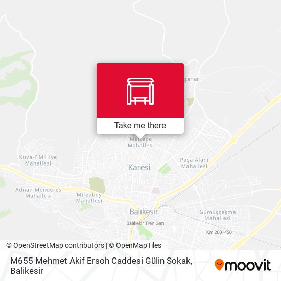 M655 Mehmet Akif Ersoh Caddesi Gülin Sokak map