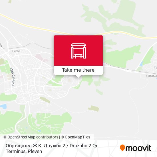 Обръщател Ж.К. Дружба 2 / Druzhba 2 Qr. Terminus map