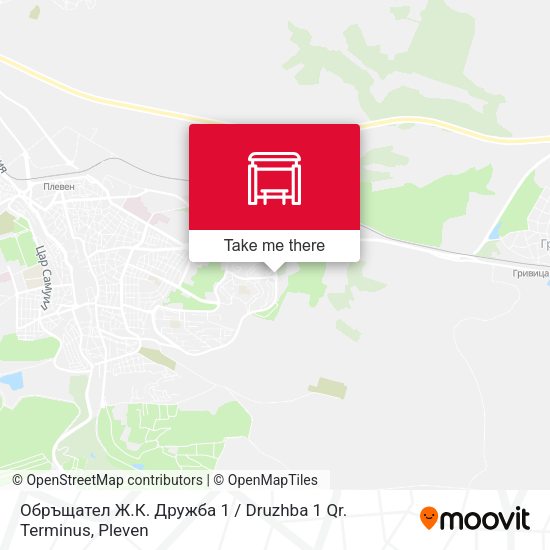 Карта Обръщател Ж.К. Дружба 1 / Druzhba 1 Qr. Terminus