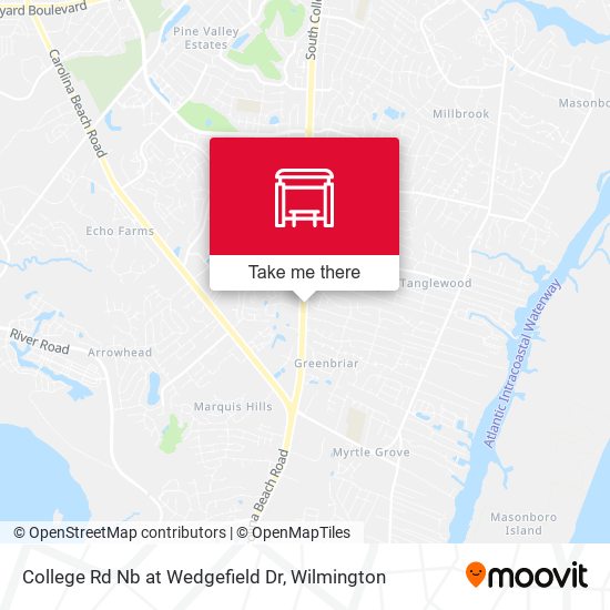 Mapa de College Rd Nb at Wedgefield Dr