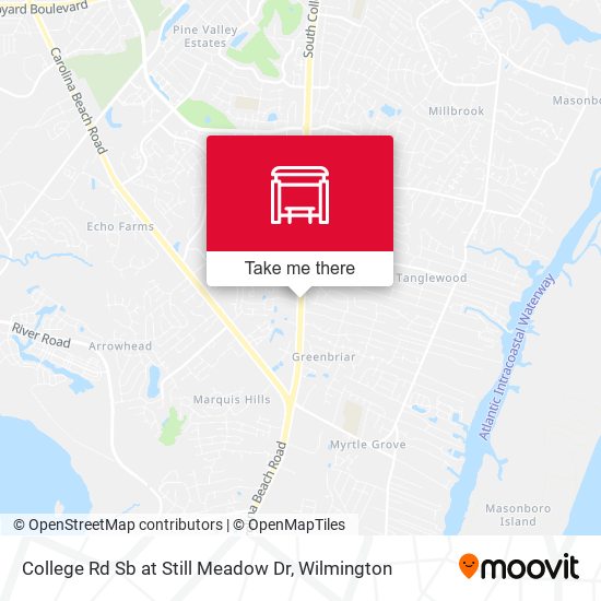 College Rd Sb at Still Meadow Dr map