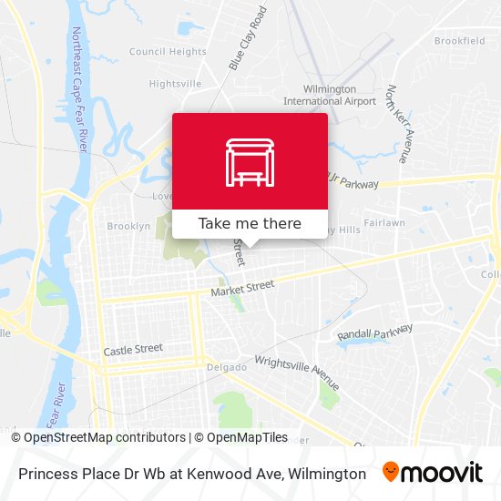 Princess Place Dr Wb at Kenwood Ave map