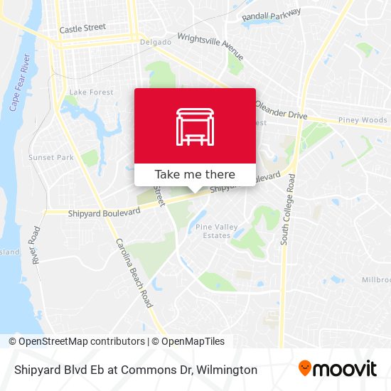 Mapa de Shipyard Blvd Eb at Commons Dr