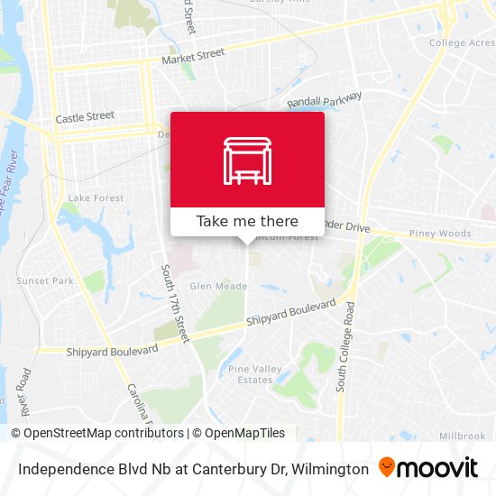 Independence Blvd Nb at Canterbury Dr map