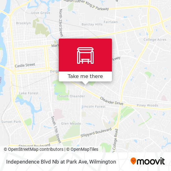 Mapa de Independence Blvd Nb at Park Ave