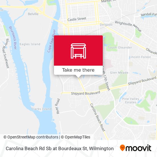 Carolina Beach Rd Sb at Bourdeaux St map