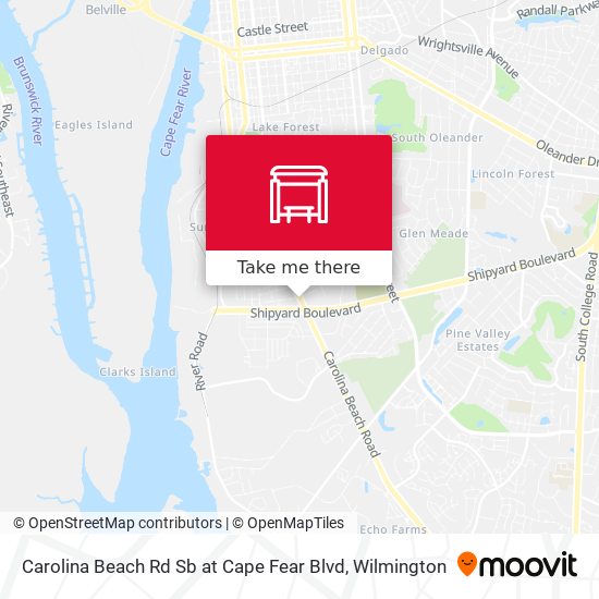 Carolina Beach Rd Sb at Cape Fear Blvd map