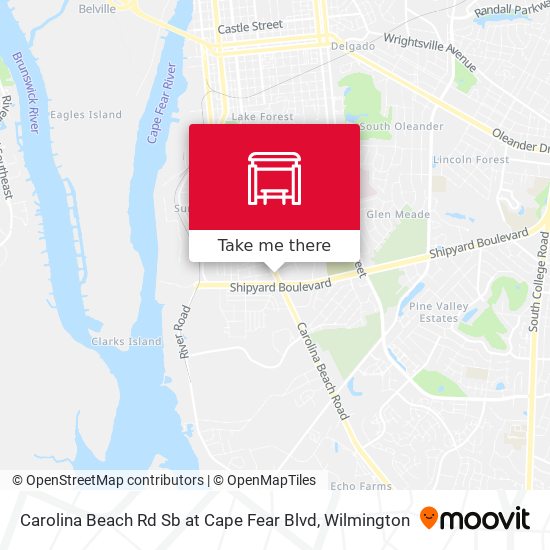 Mapa de Carolina Beach Rd Sb at Cape Fear Blvd
