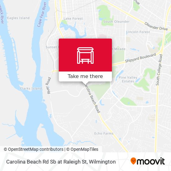 Mapa de Carolina Beach Rd Sb at Raleigh St