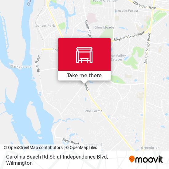 Mapa de Carolina Beach Rd Sb at Independence Blvd