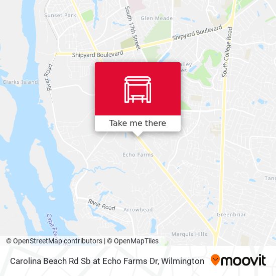 Carolina Beach Rd Sb at Echo Farms Dr map