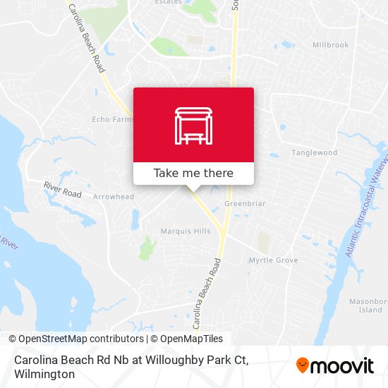 Carolina Beach Rd Nb at Willoughby Park Ct map