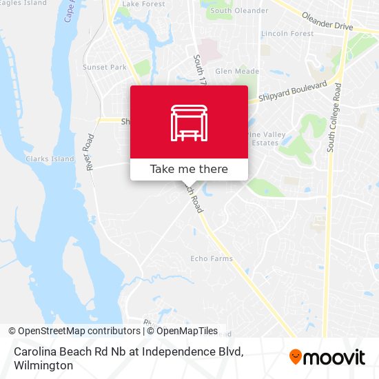 Carolina Beach Rd Nb at Independence Blvd map