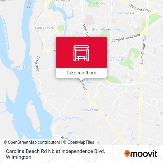 Mapa de Carolina Beach Rd Nb at Independence Blvd
